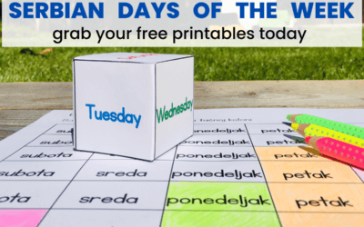 Serbian Days of the Week for Kids- free printables