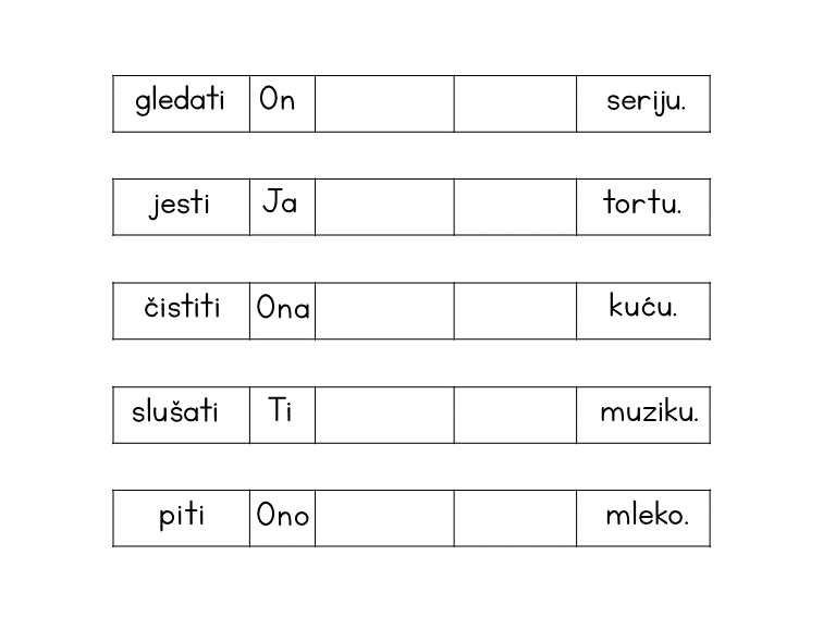 Challenge 1
Present tense practice with verb stems and endings