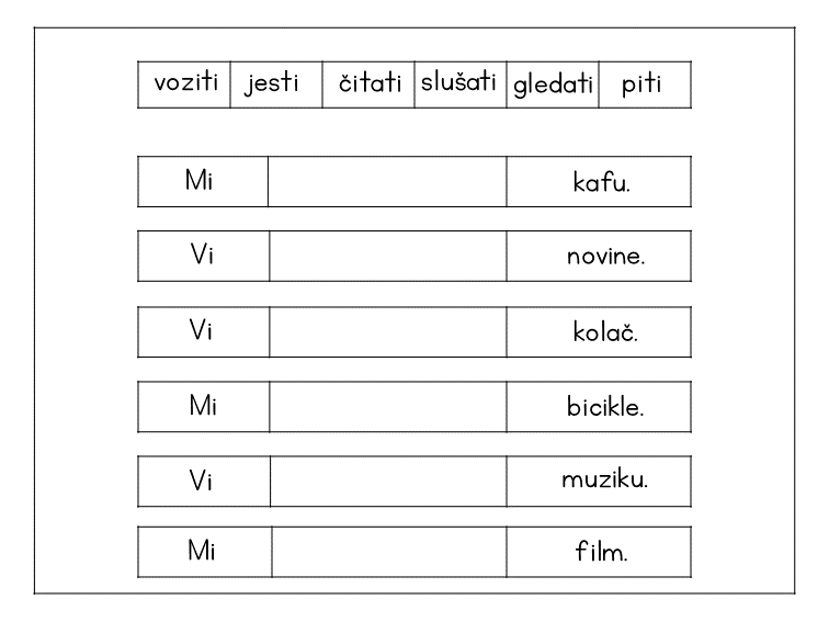 Challenge 2
Present tense practice with mi and vi
