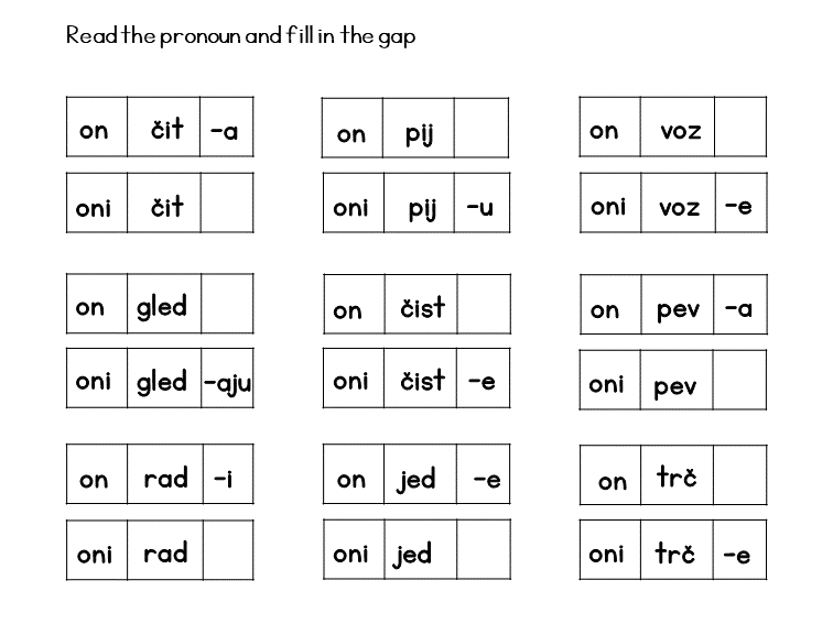 Third person singular and plural practice