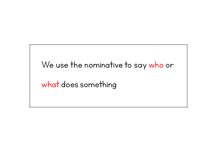 Rule explaining that the Serbian nominative case identifies who or what someone or something is.